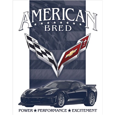 Corvette - American Bred Tin Sign - 12-1/2"W x 16"H